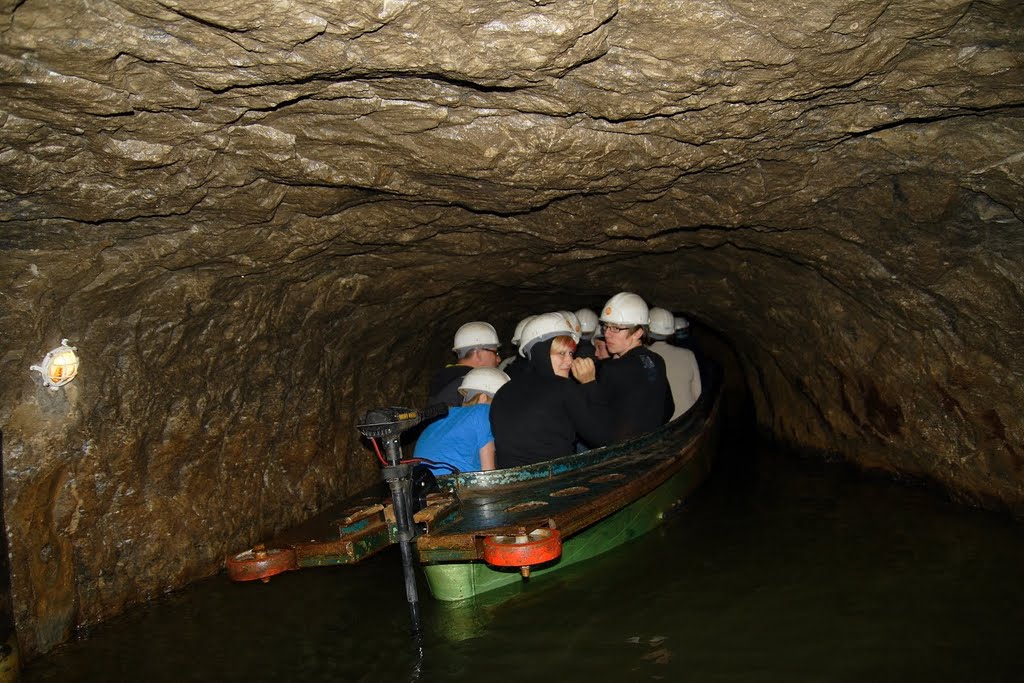 Entering Speedwell Cavern by boat